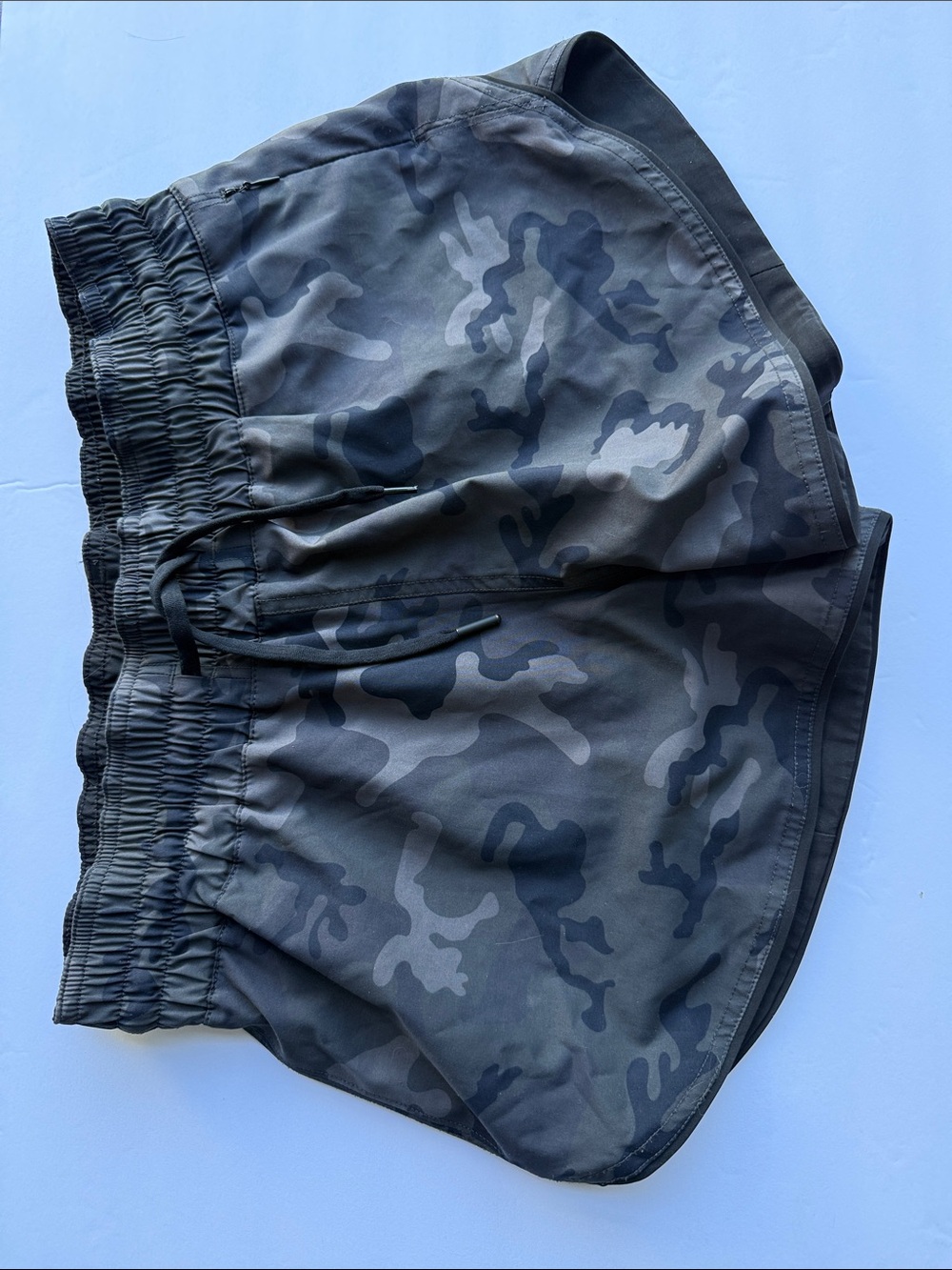 Zyia Women's Black Camo Athletic Shorts - Lightweight Workout Running Shorts